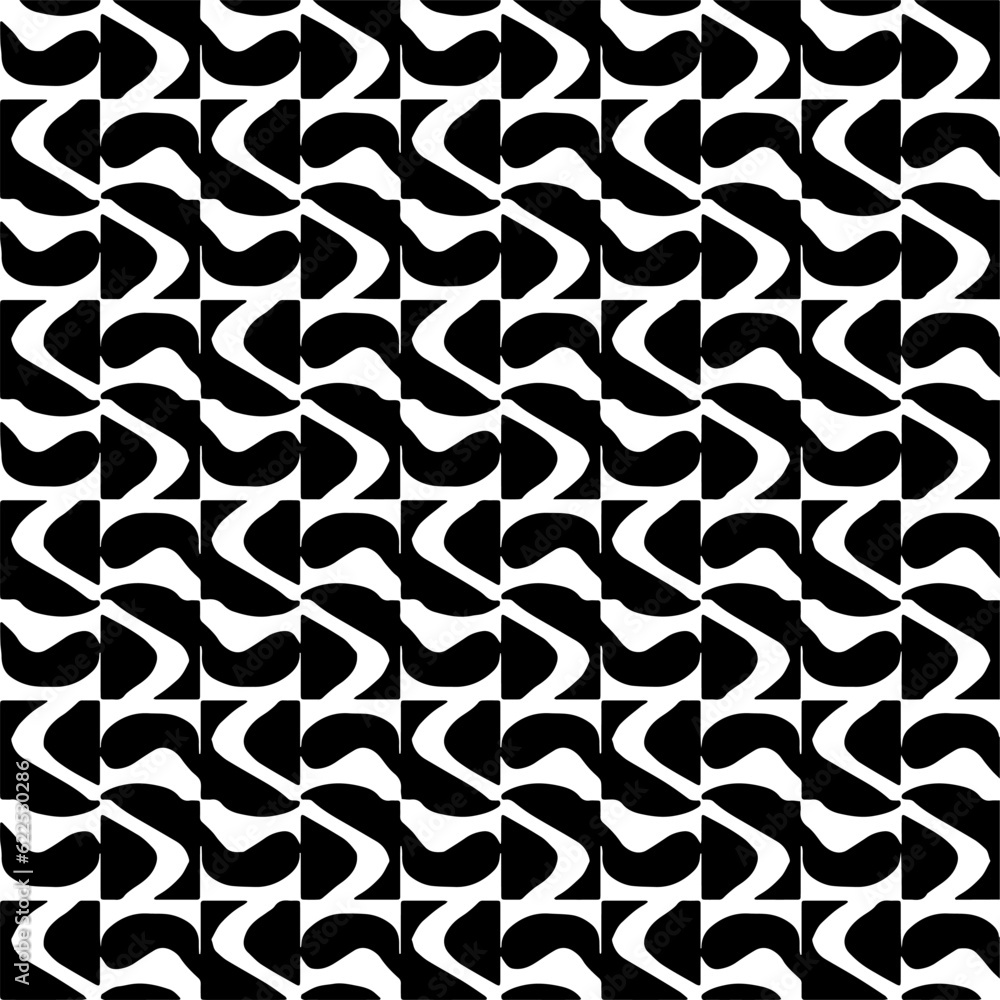 Vector pattern in geometric ornamental style. Black and white color.Seamless repeat pattern.Simple geo all over print block for apparel textile, ladies dress, fashion garment, digital wall paper. Vector pattern in geometric ornamental style. Black and white color.Seamless repeat pattern.Simple geo all over print block for apparel textile, ladies dress, fashion garment, digital wall paper.