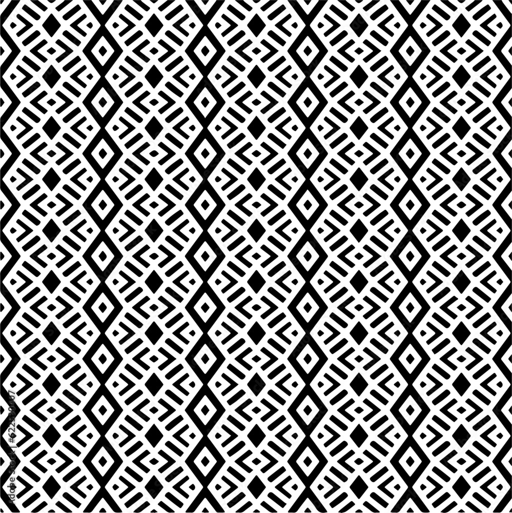Vector pattern in geometric ornamental style. Black and white color.Seamless repeat pattern.Simple geo all over print block for apparel textile, ladies dress, fashion garment, digital wall paper. Vector pattern in geometric ornamental style. Black and white color.Seamless repeat pattern.Simple geo all over print block for apparel textile, ladies dress, fashion garment, digital wall paper.