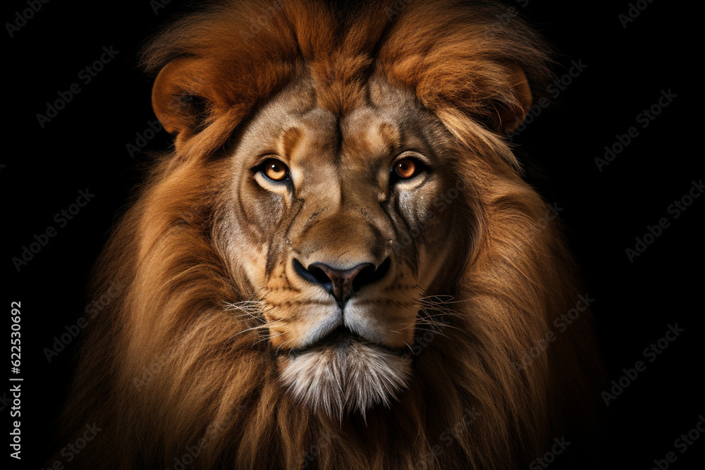 Animal hunter africa wild face portrait power background cat nature lion hair dark big predator