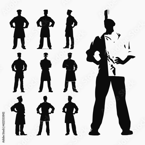 silhouette of chef standing with style
