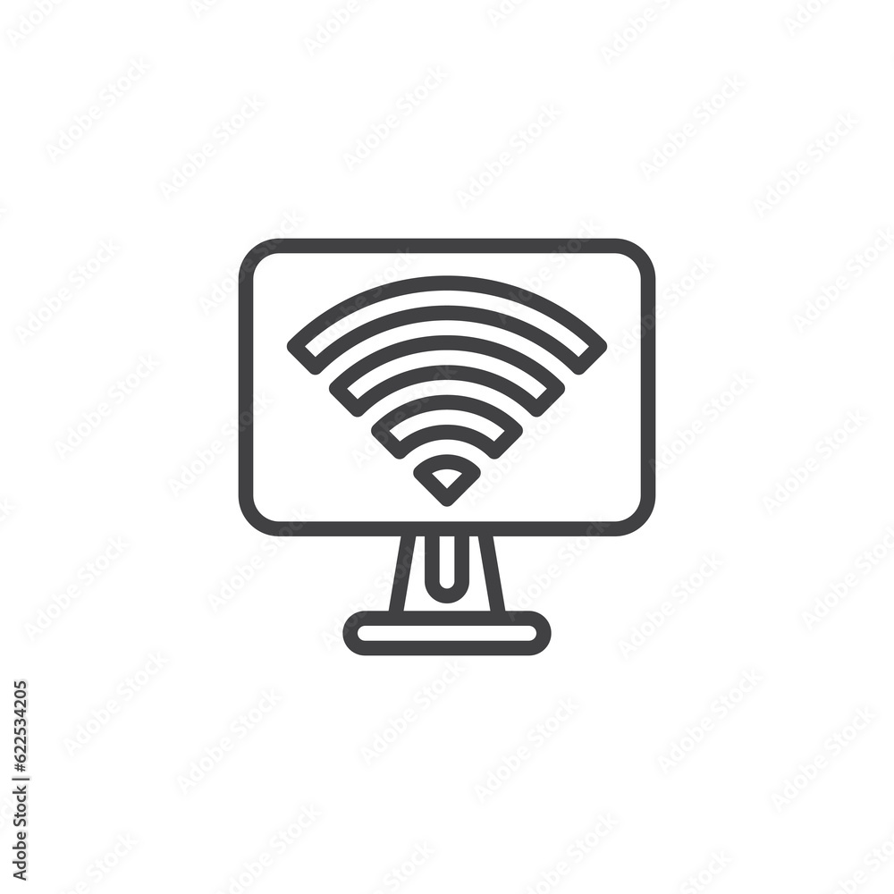 Computer connection line icon Computer connection line icon