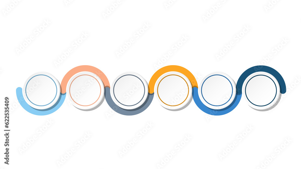 Infographic process design 6 options or steps.
