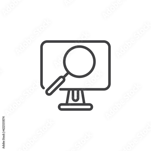 Online monitoring line icon