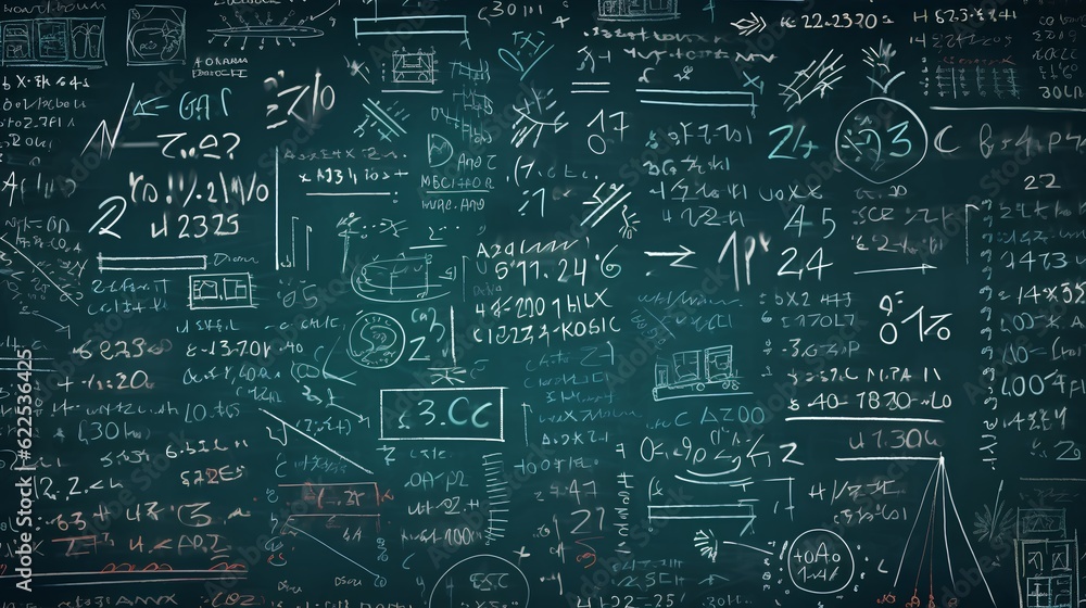 An abstract chalkboard scribble background. Artistic perspective on thought processes. Generative AI