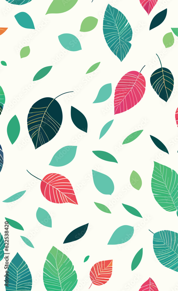 Obraz premium vector illustration of leaves on a white background