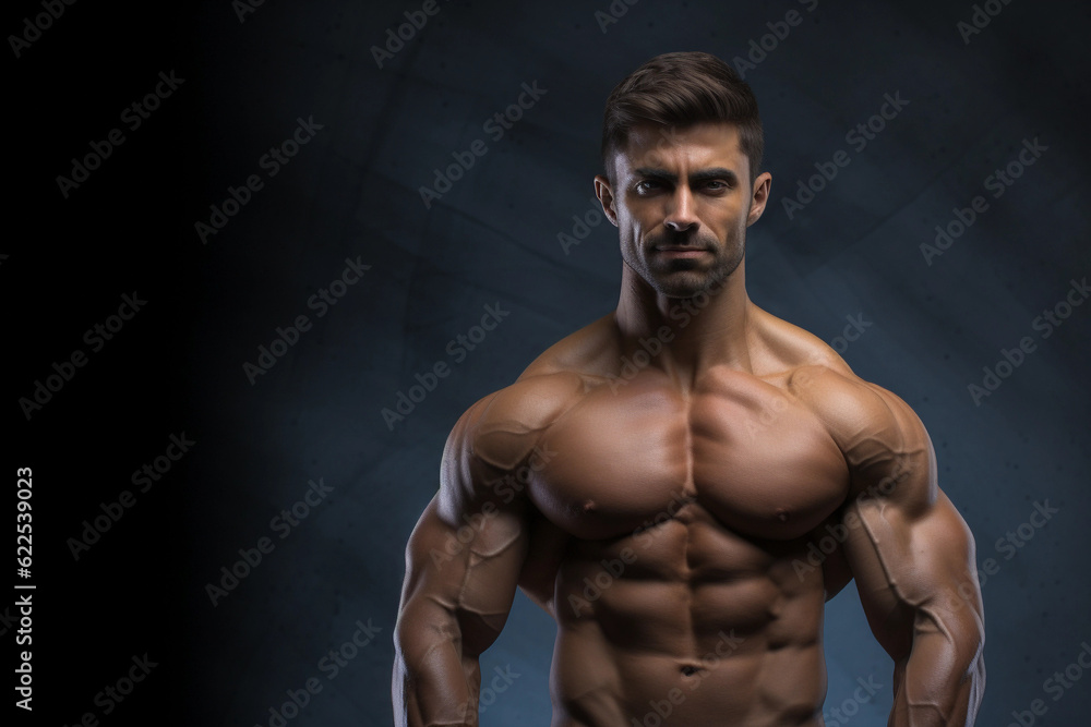 portrait of a muscular bodybuilder man portrait of a muscular bodybuilder man