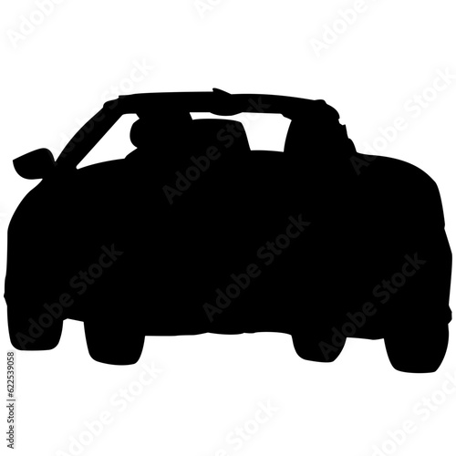 Silhouette of a convertible car