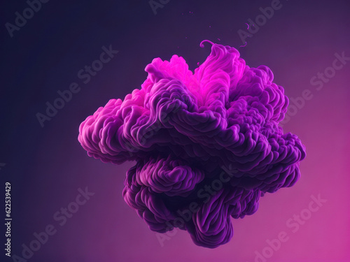 Floating liquid cloud in pink color, AI generated