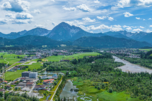 Das Tiroler Lechtal zwischen Pflach und Reutte im Luftbild photo