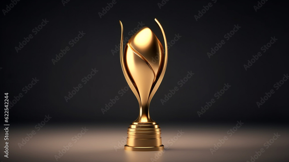 golden trophy for winner team - obrazy, fototapety, plakaty 
