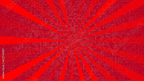 Vector striped background. Burst vector background red