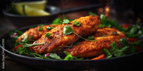 Leinwand Poster Try this spicy tilapia fillet recipe for a flavor explosion Creating using gener