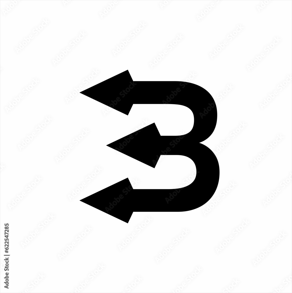 Letter B vector logo design with arrow as spear symbol. Letter B vector logo design with arrow as spear symbol.
