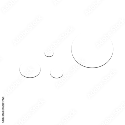 Natural water drop vector illustration. Transparent background effect. View from above. drop of water