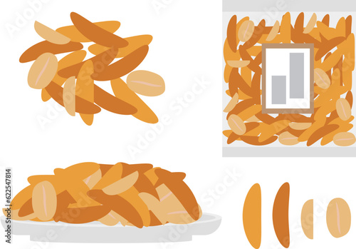 柿の種のイラストセット