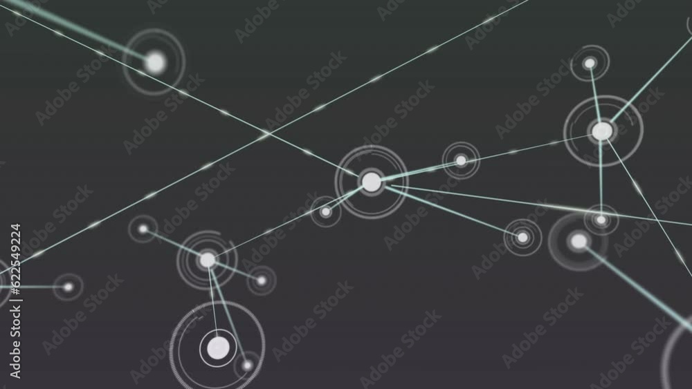 Animation of network of connections floating against grey background Animation of network of connections floating against grey background