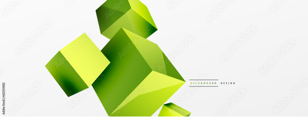 3d vector abstract background. Flying cubes composition. Trendy techno business template for wallpaper, banner, background or landing 3d vector abstract background. Flying cubes composition. Trendy techno business template for wallpaper, banner, background or landing