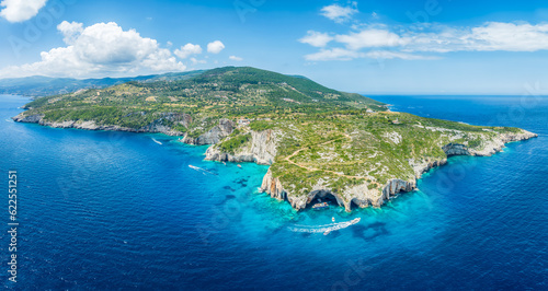 Landscape with northwest coast of Zakynthos islands, Greece
