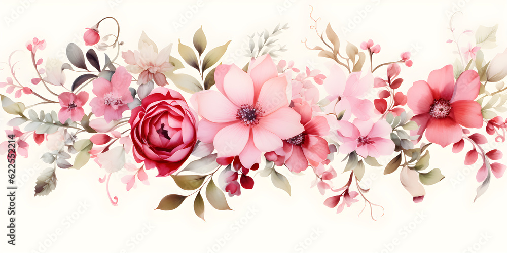 watercolour floral bouquet of flowers border on white background for wedding stationary invitations, greetings, wallpapers, fashion, prints watercolour floral bouquet of flowers border on white background for wedding stationary invitations, greetings, wallpapers, fashion, prints