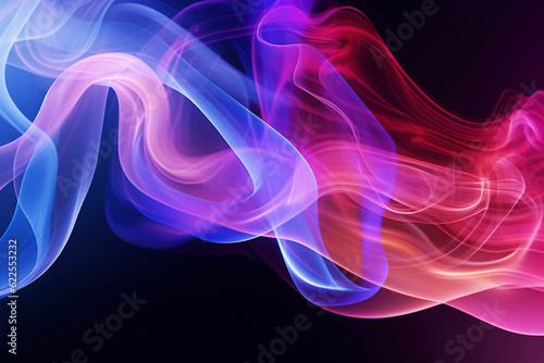 Ai generative. Abstract colored smoke on a dark background