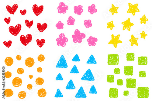 クレヨン素材　6種の模様セット