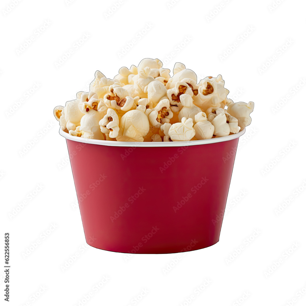 a red bowl filled with popcorn on top of a white table a red bowl filled with popcorn on top of a white table