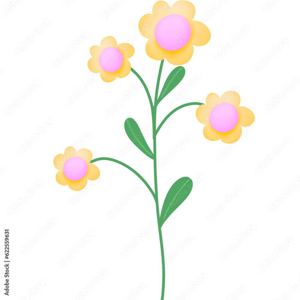 Yellow flower illustration.