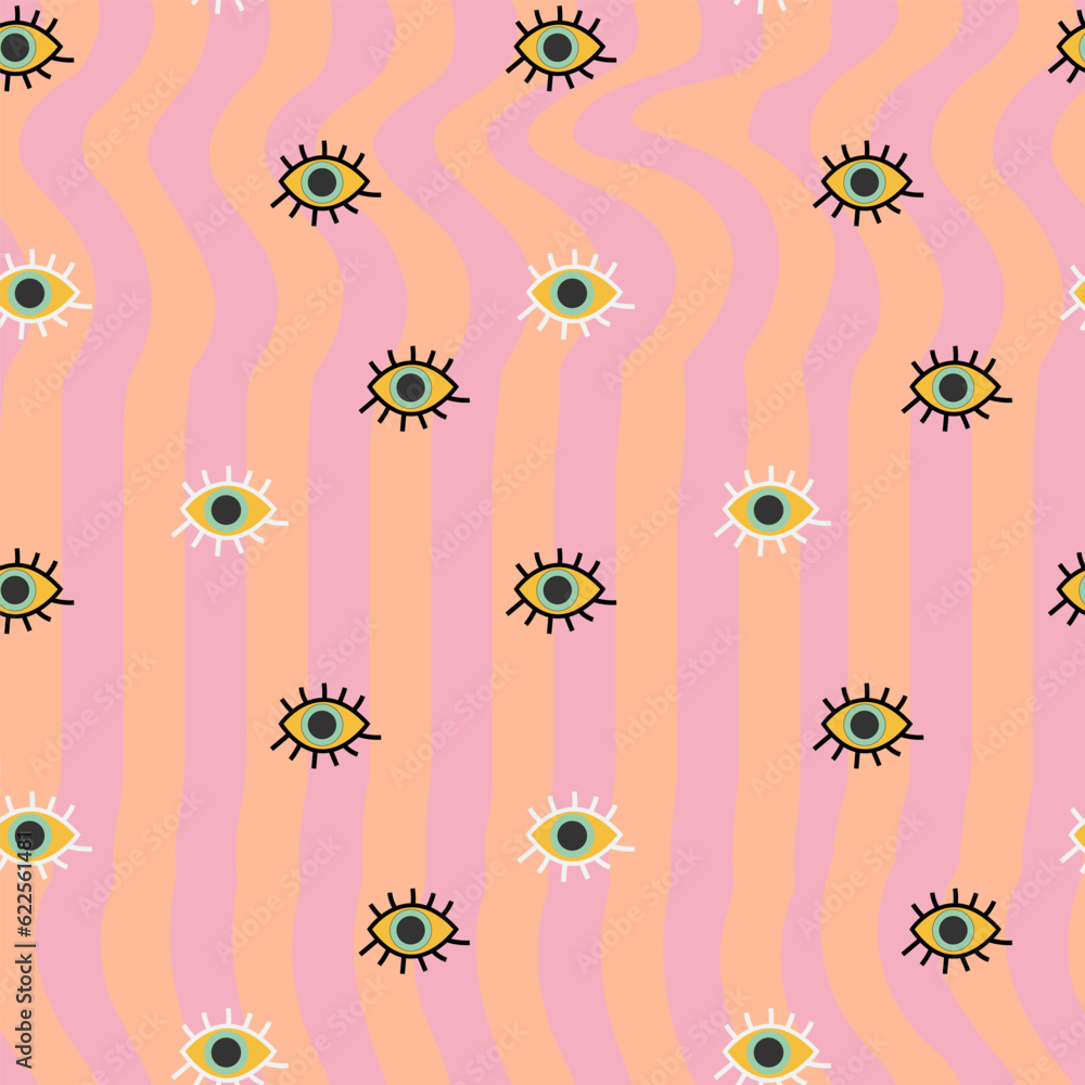 Groovy retro seamless pattern. wavy rainbow background for trendy funky prints. Trippy psychedelic swirl summer backdrop. Groovy retro seamless pattern. wavy rainbow background for trendy funky prints. Trippy psychedelic swirl summer backdrop.