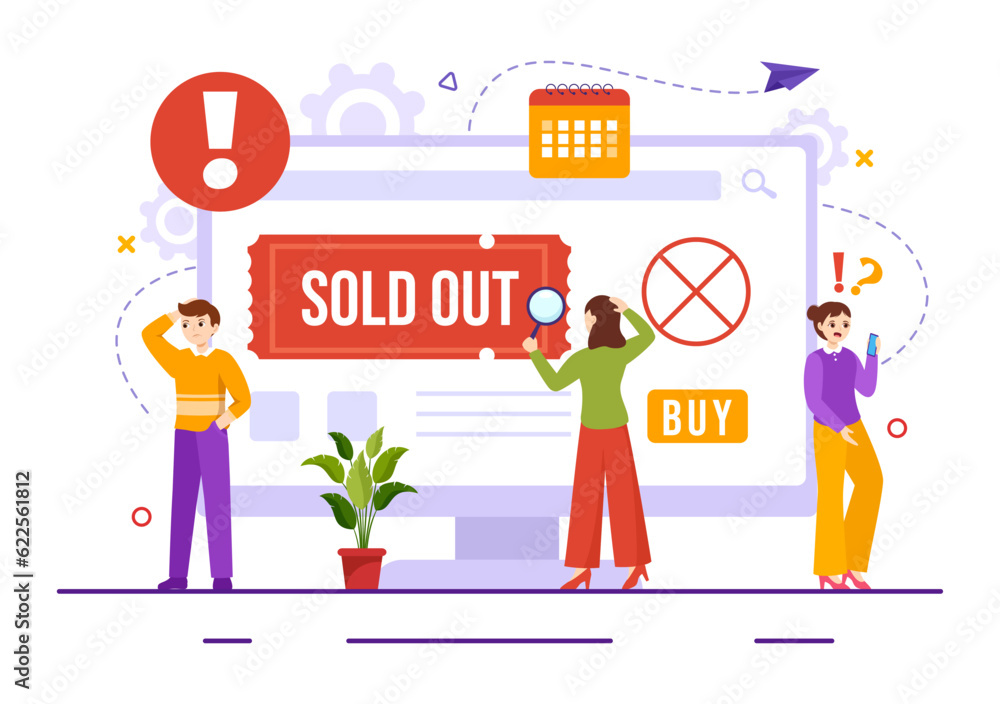 Sold Out Vector Illustration with Shopping Message or Special Offer that Indicates the Product is Sold in Cartoon Hand Drawn Background Templates Sold Out Vector Illustration with Shopping Message or Special Offer that Indicates the Product is Sold in Cartoon Hand Drawn Background Templates