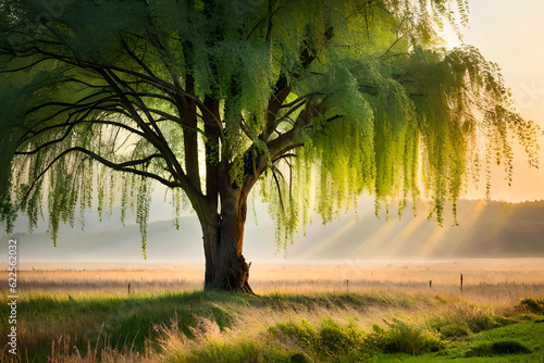 Young banyan tree exposed to sunlight photo