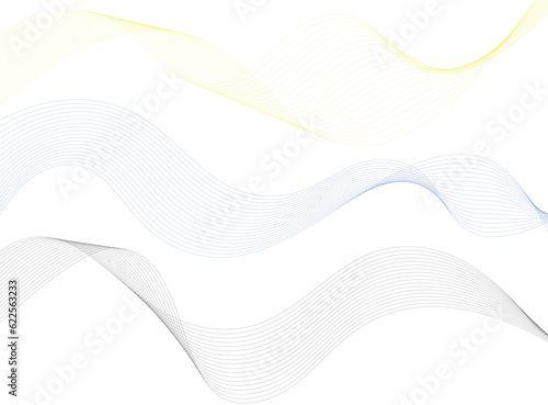 abstract wave background Wave of the many colored lines. Abstract wavy stripes on a white background isolated. Creative