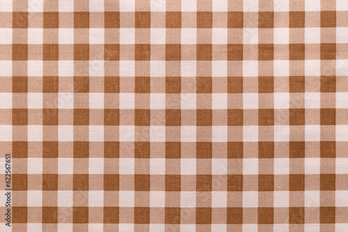 Close-up plaid fabric pattern texture and textile background.