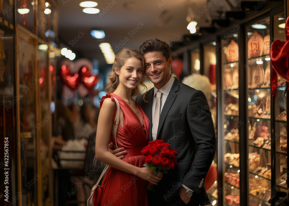 Portrait of happy young people on a romantic date. Portrait of happy young people on a romantic date.