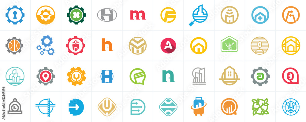 Huge logo collection for any business, random logo set vector Huge logo collection for any business, random logo set vector