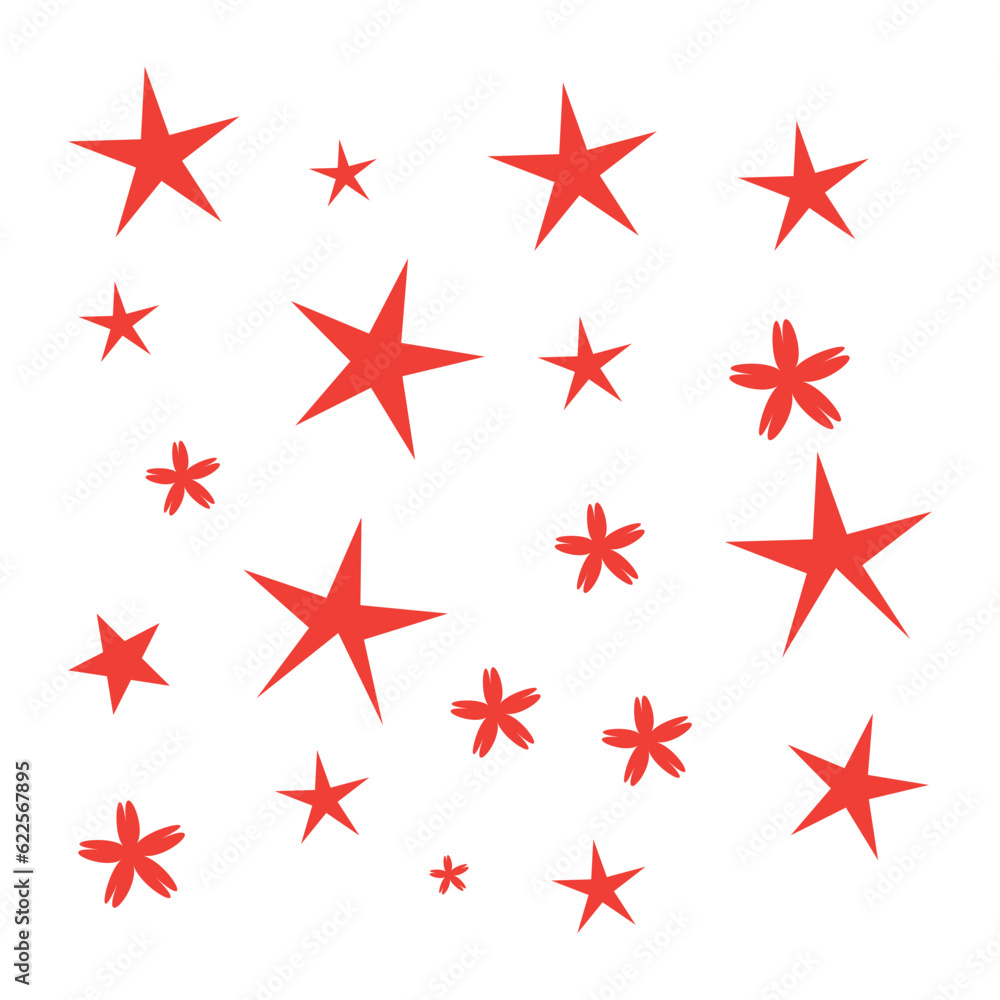 Fototapeta premium Free vector flat sparkling star collection
