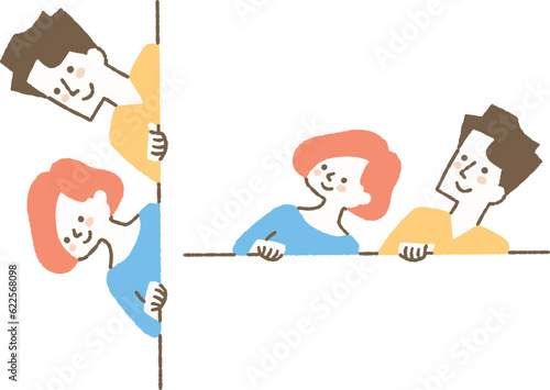 横から覗く仲良し夫婦_色