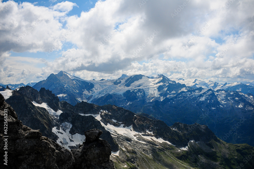 mountains and clouds