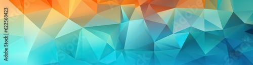 Panorama. Abstract background. Geometric pattern with lines and triangles. Gradient. Illustration. Wide banner. Modern multicolor background with space for design