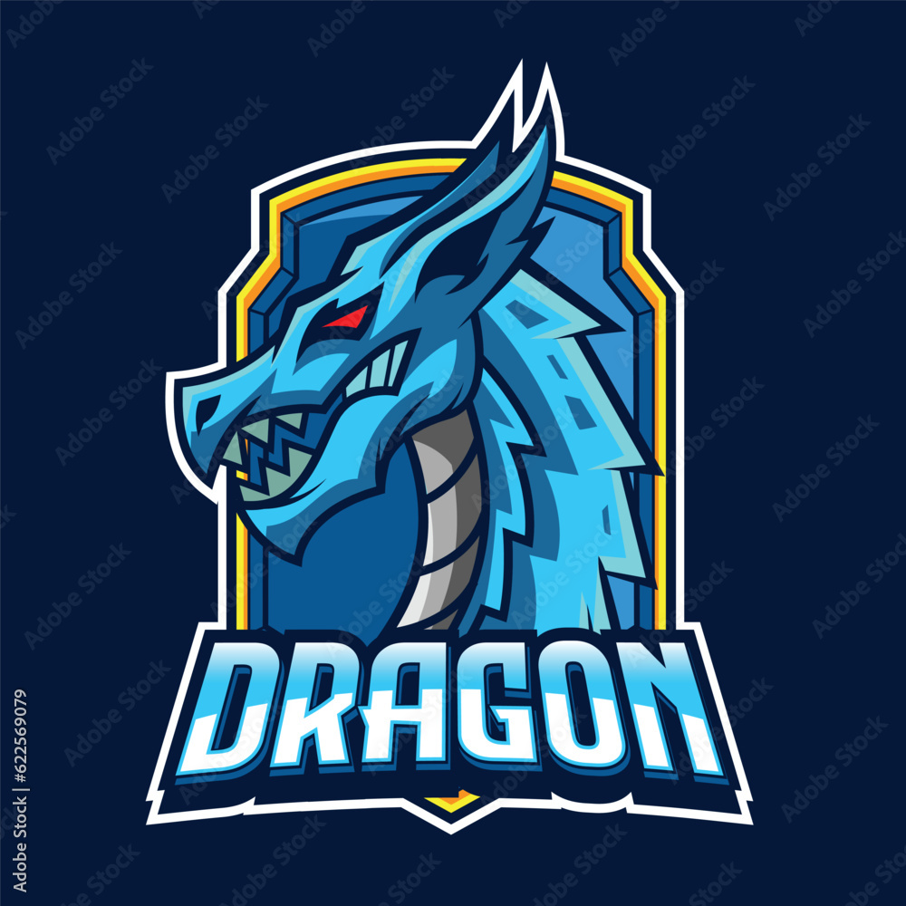 Vector of dragon with esport style  illustration