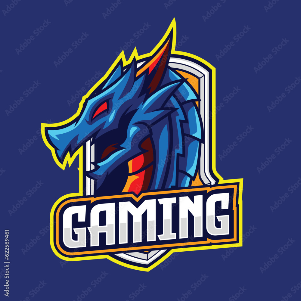 Vector of dragon with esport style  illustration