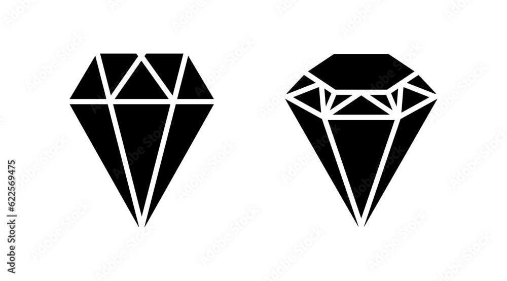 Diamond icon vector. gem icon. crystal stone Diamond icon vector. gem icon. crystal stone