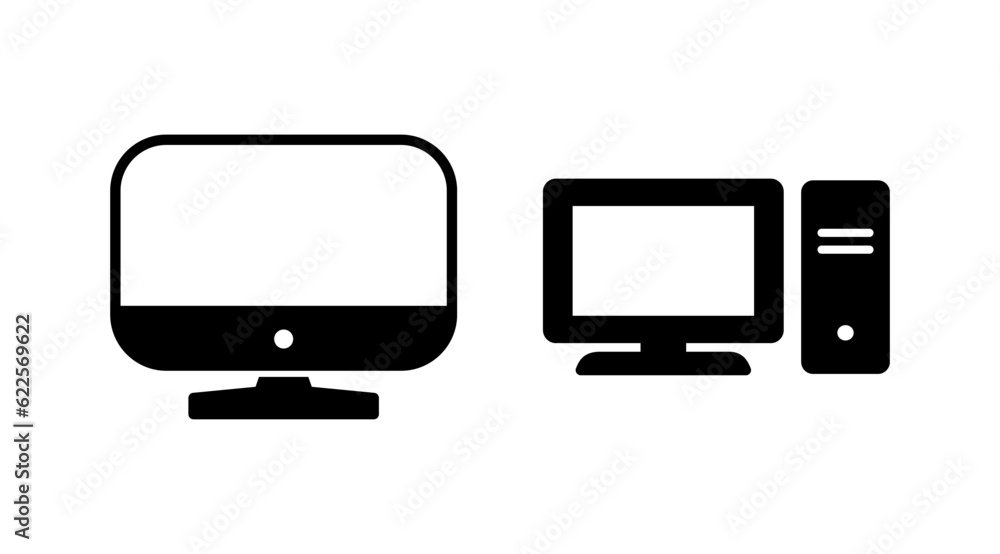 Computer icon vector. computer monitor icon. Computer icon vector. computer monitor icon.
