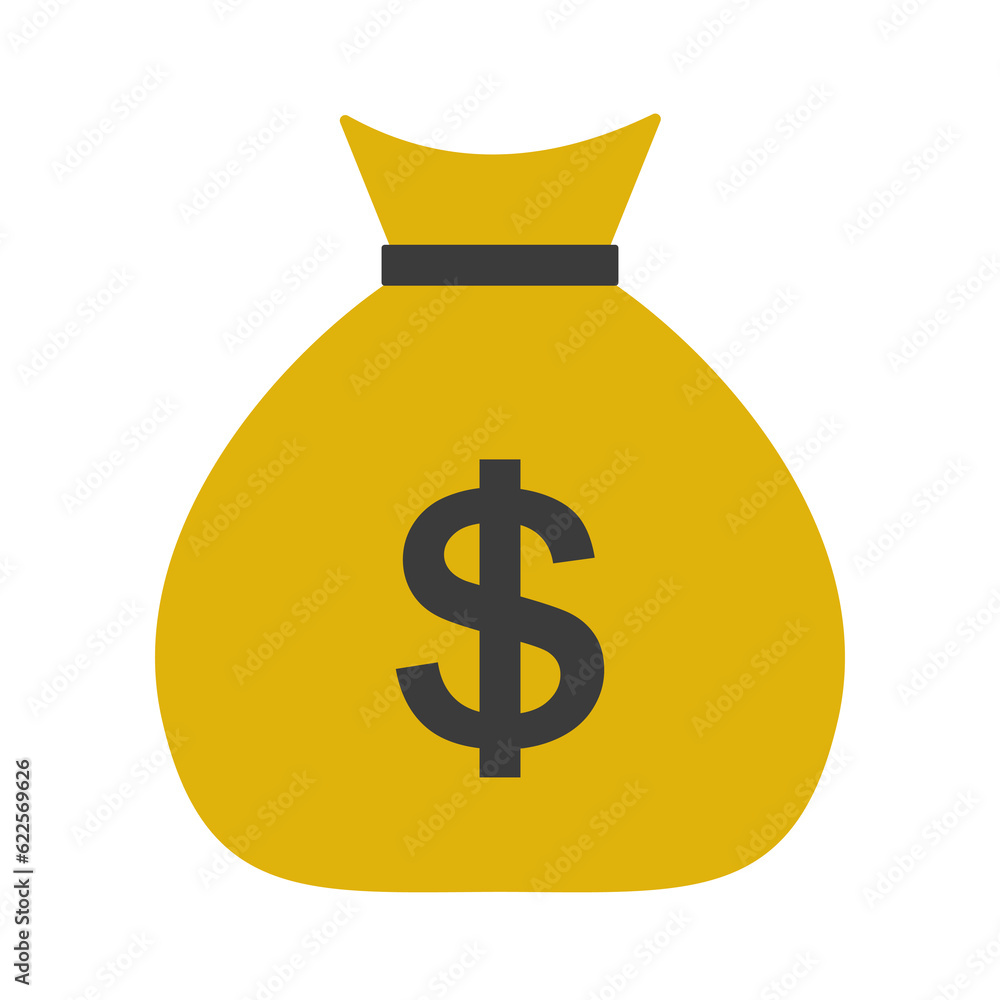 simple vector illustration bag with money simple vector illustration bag with money