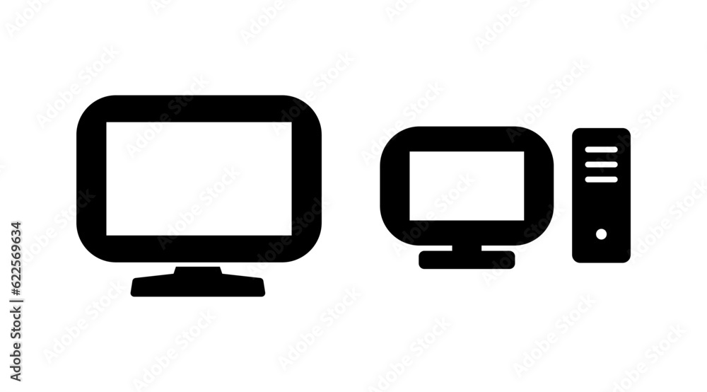 Computer icon vector. computer monitor icon. Computer icon vector. computer monitor icon.