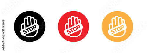 Red stop sign. Vector icon	