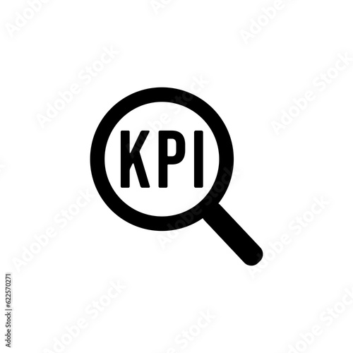 KPI icon vector or KPI symbol vector isolated in flat style. KPI icon for business design element. Best KPI symbol vector for mobile apps or websites design element.