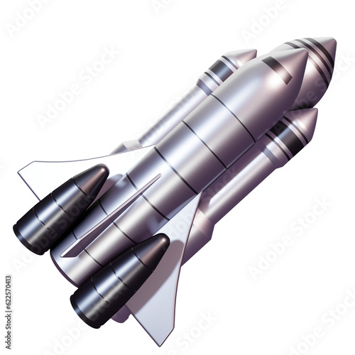 3D rendering rocket object