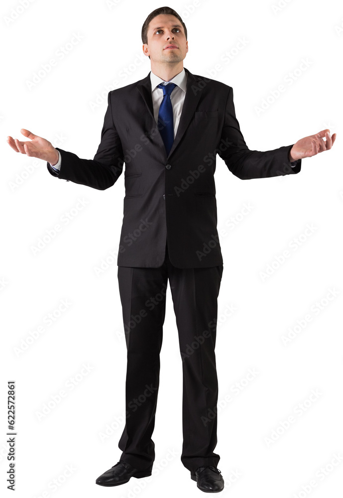 Digital png photo of confused caucasian businessman on transparent background Digital png photo of confused caucasian businessman on transparent background
