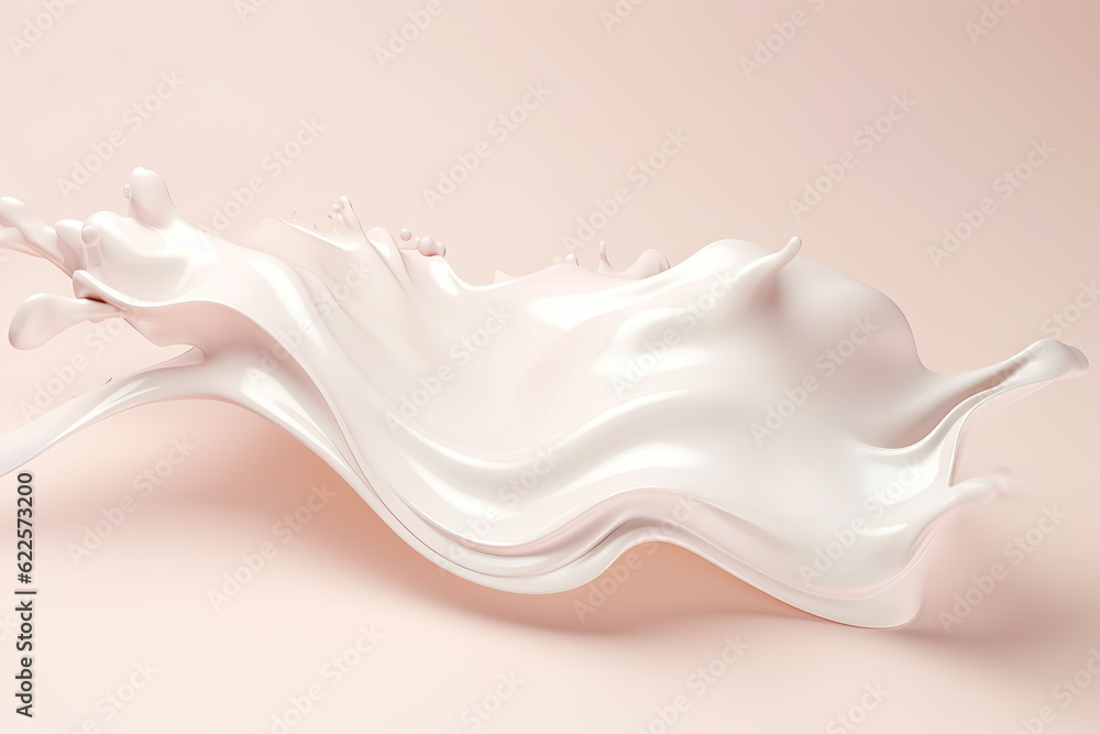 Close-up of isolated face cream or skin care fluid on light pastel background