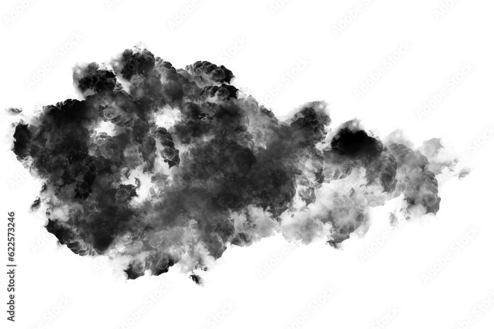 Transparent smoke isolated on white background